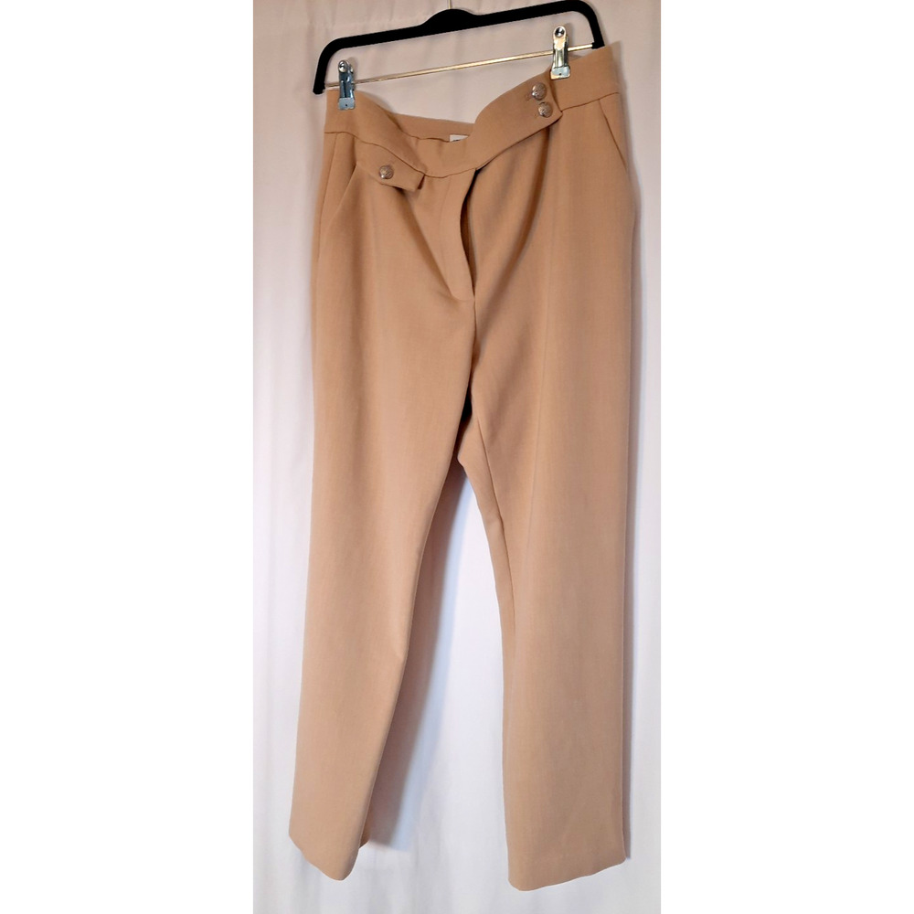 Veronica Beard Tan Wide Leg Pants L XL 14